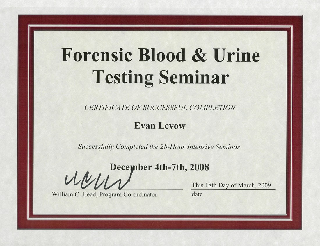 Levow DWI Law Certifications and Awards