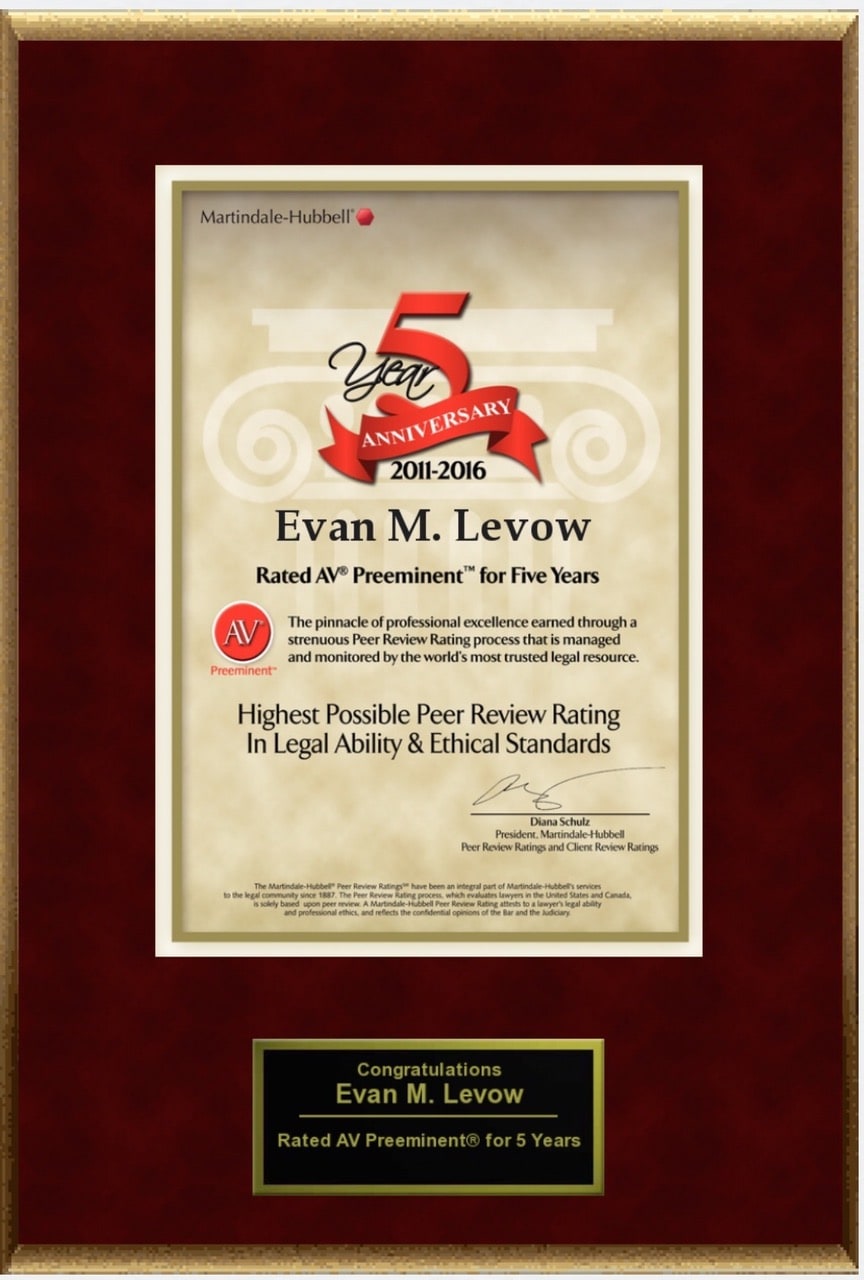 Levow DWI Law Certifications and Awards